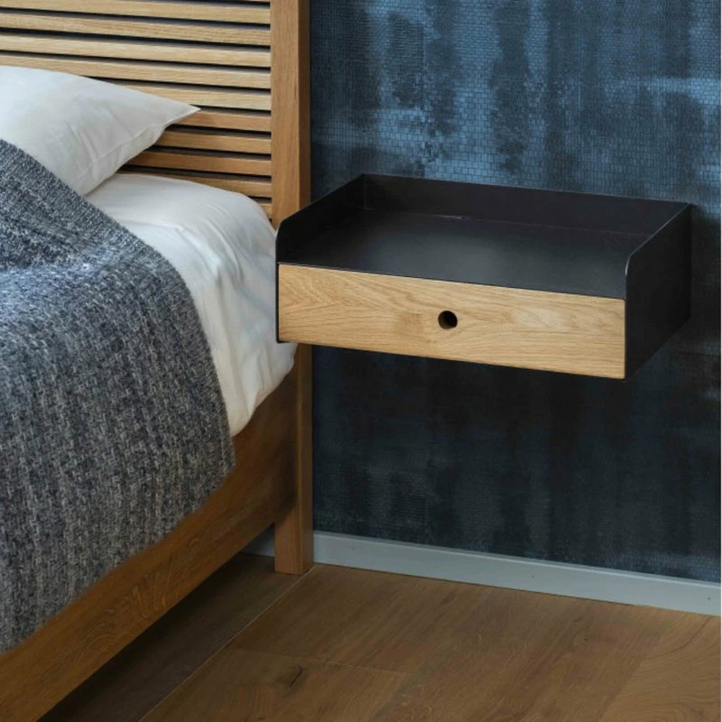 Flash Sale 🤩 Woodek Design Adele Floating Nightstand Drawer Bedside Table, Premium Oak And Metal 🎉 - Image 3