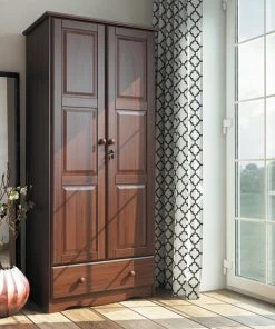Best Pirce ✔️ Palace Imports 100% Solid Wood Flexible Wardrobe, Mocha ✨