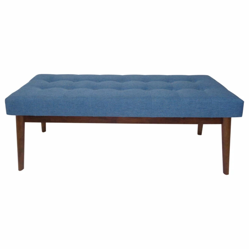 Best Pirce โค๏ธ GDFStudio GDF Studio Flora Mid Century Tufted Fabric Ottoman, Blue ๐งจ - Image 7
