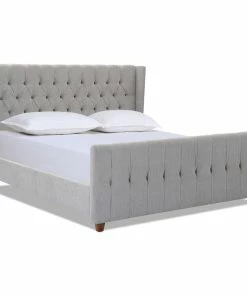 Best reviews of 👏 Jennifer Taylor Home David Tufted Wingback Shelter Panel Bed, Neutral Gray Yarndye, King ✔️