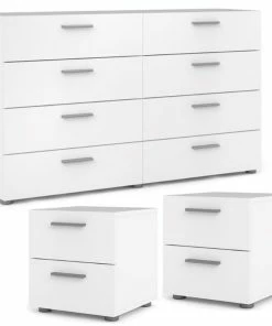 Top 10 😍 Home Square 3 Piece Double 👗 Dresser And Nightstand Bedroom Set In White ⌛