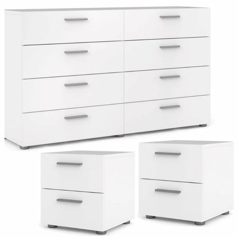 Top 10 😍 Home Square 3 Piece Double 👗 Dresser And Nightstand Bedroom Set In White ⌛