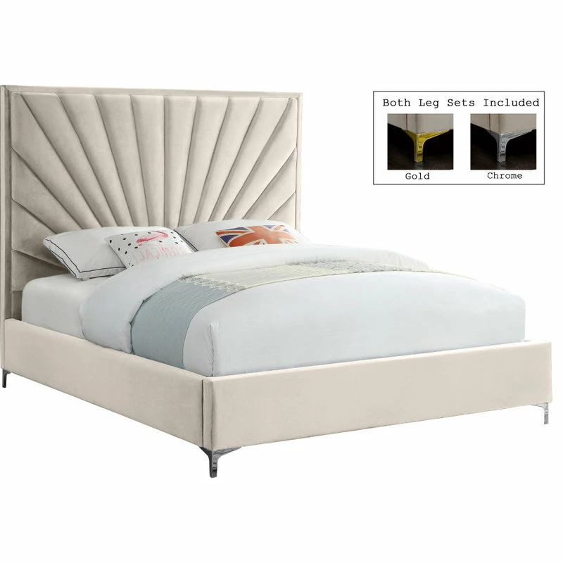 Best reviews of ๐ฅ Meridian Furniture Eclipse Velvet Bed, Cream, Full ๐ - Image 3