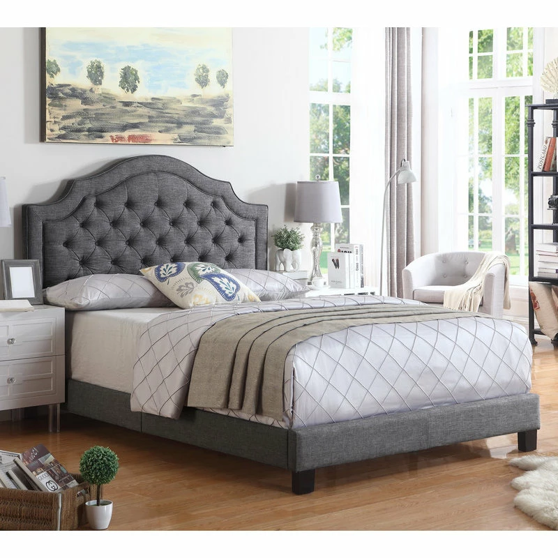 Budget 🤩 Rosevera Corporation Rosevera Angelo Tufted Upholstered Panel/Platform Bed, Gray, Twin 😍 - Image 2