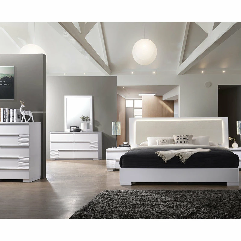 Promo ๐ Best Master Furniture Athens, White Lacquer 5-Drawer Chest ๐ - Image 5