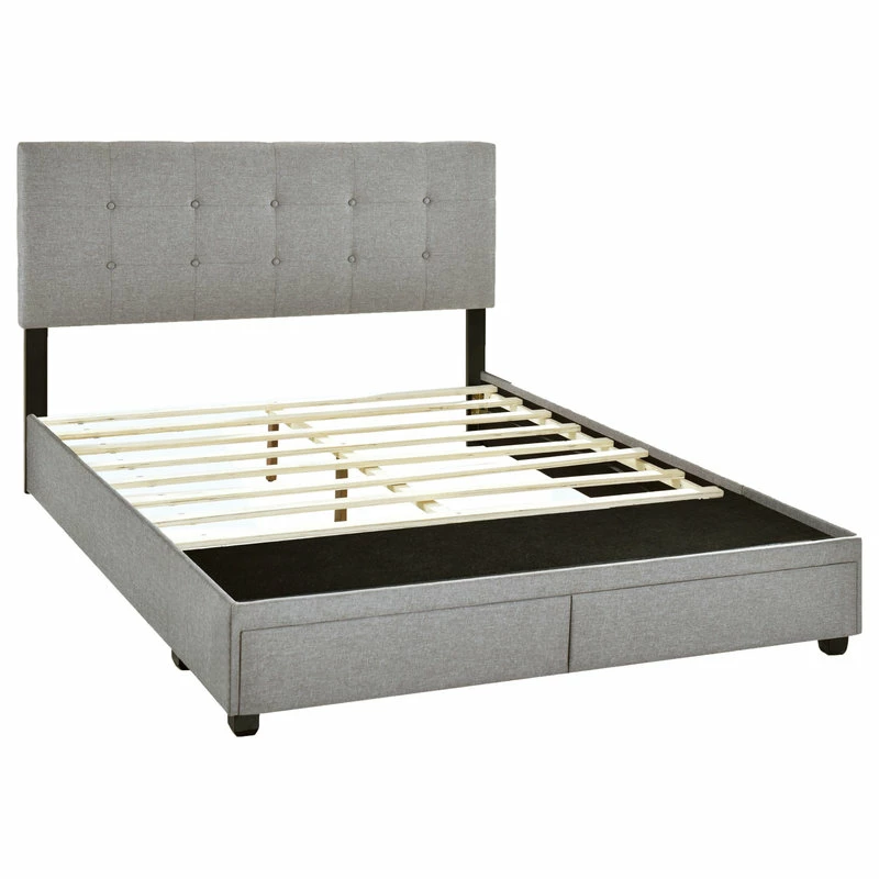 Best reviews of ๐ HomeFare Biscuit Tufted Platform Storage Bed, Gray, Queen ๐คฉ - Image 4