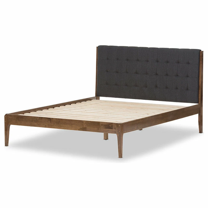 Brand new 👍 Baxton Studio Clifford Platform Bed, Gray/Walnut Brown, Queen 😉 - Image 4