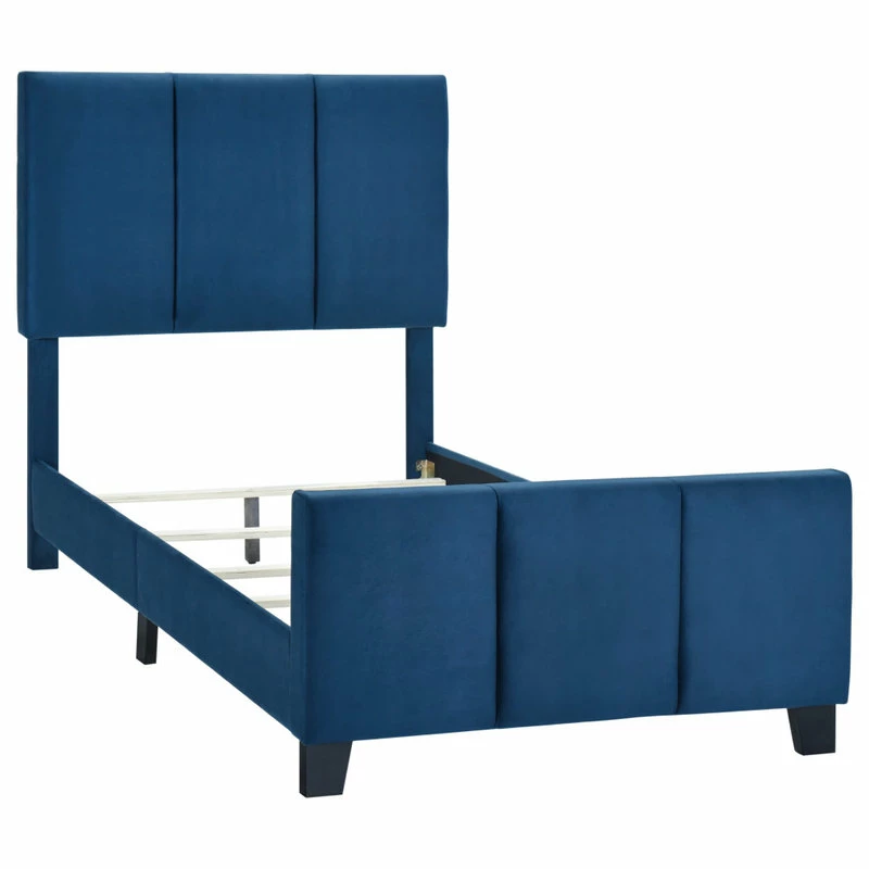 Top 10 ๐ HomeFare Upholstered Modern Channel Bed, Blue, Twin ๐ - Image 3