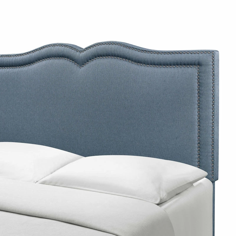 Deals 🛒 HomeFare Blue Bed With Gray Nail Head Trim, Full 🤩 - Image 4