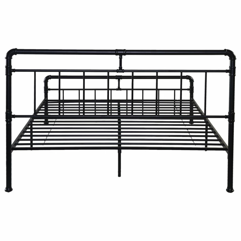 Best reviews of ๐ GDFStudio GDF Studio Sally Industrial Queen Iron Bed Frame, Black โ๏ธ - Image 6