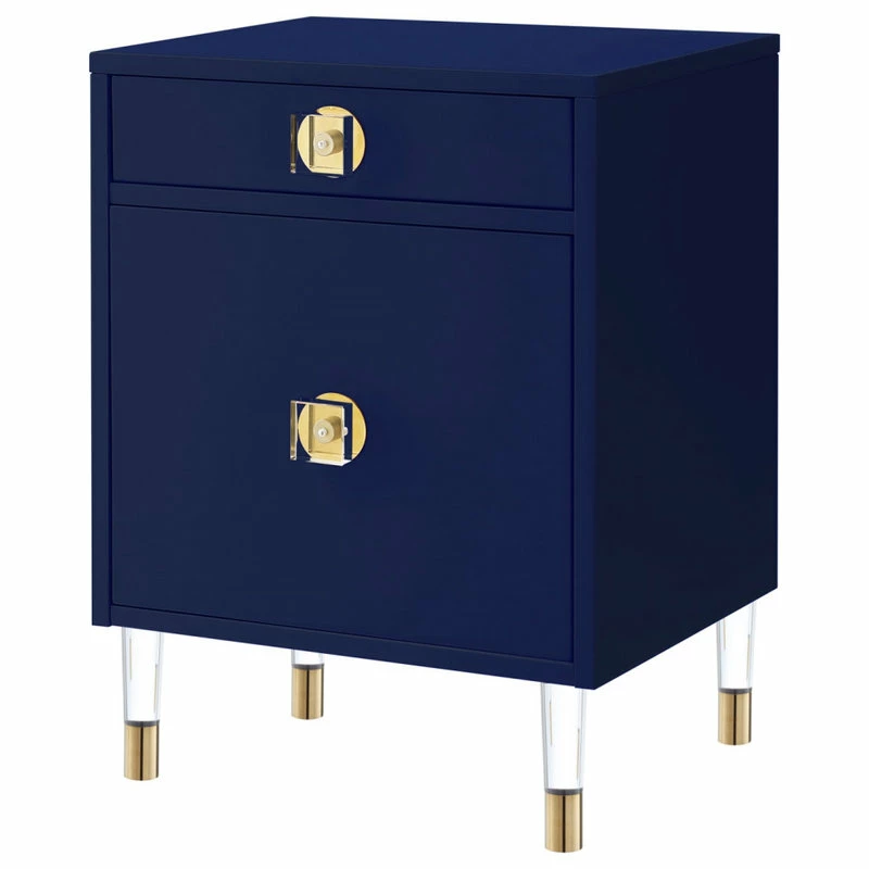 Coupon ๐ฅ Inspired Home Nicole Miller Anatolio Nightstand High Gloss Acrylic Knob And Legs, Dark Navy ๐