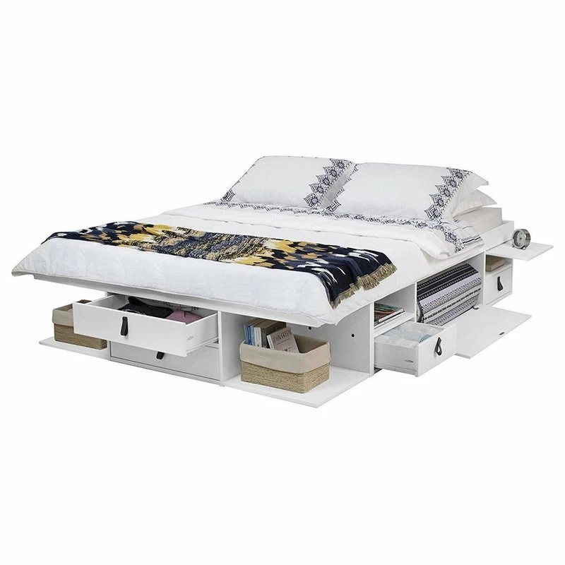 Outlet โค๏ธ Memomad Bali Storage Platform Bed With Drawers (Queen Size, Off White) ๐ฅ - Image 2