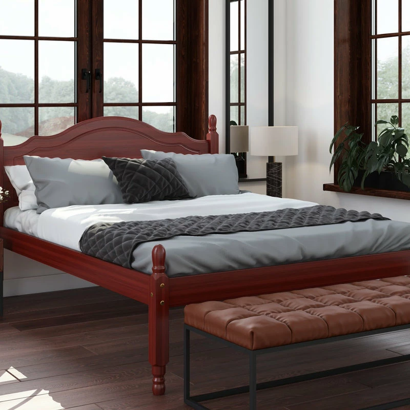 Coupon 🤩 Palace Imports 100% Solid Wood Reston Full Panel Headboard Platform Bed, Mahogany 🥰 - Image 2