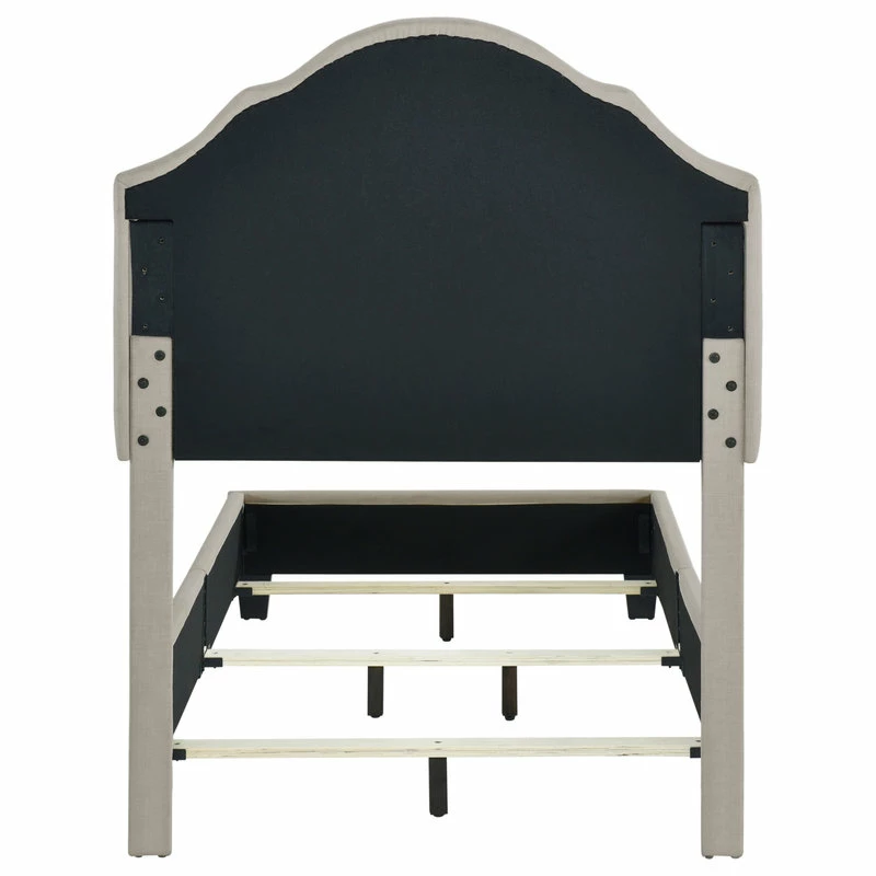 Promo 🎉 HomeFare Scalloped Tufted Upholstered Bed, Cream, Twin 🔥 - Image 5