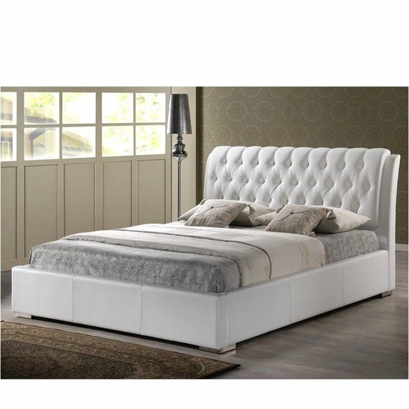 Brand new ๐งจ Baxton Studio Bianca Modern Bed With Tufted Headboard, White, Queen โค๏ธ - Image 2