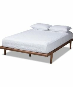 Best reviews of 🤩 Baxton Studio Kaia Mid-Century Wood Queen Platform Bed In Walnut Brown 🧨