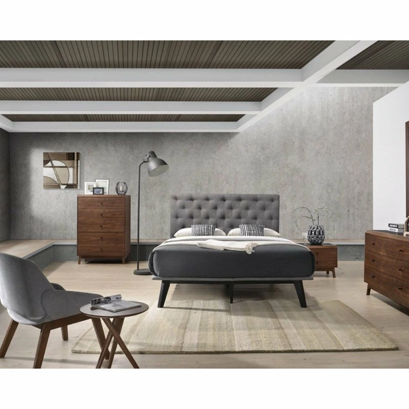 Discount 🎁 Vig Furniture Inc. Modrest Gibson Modern Grey Fabric Narrow King 72" X 80" Bed 🎁 - Image 5