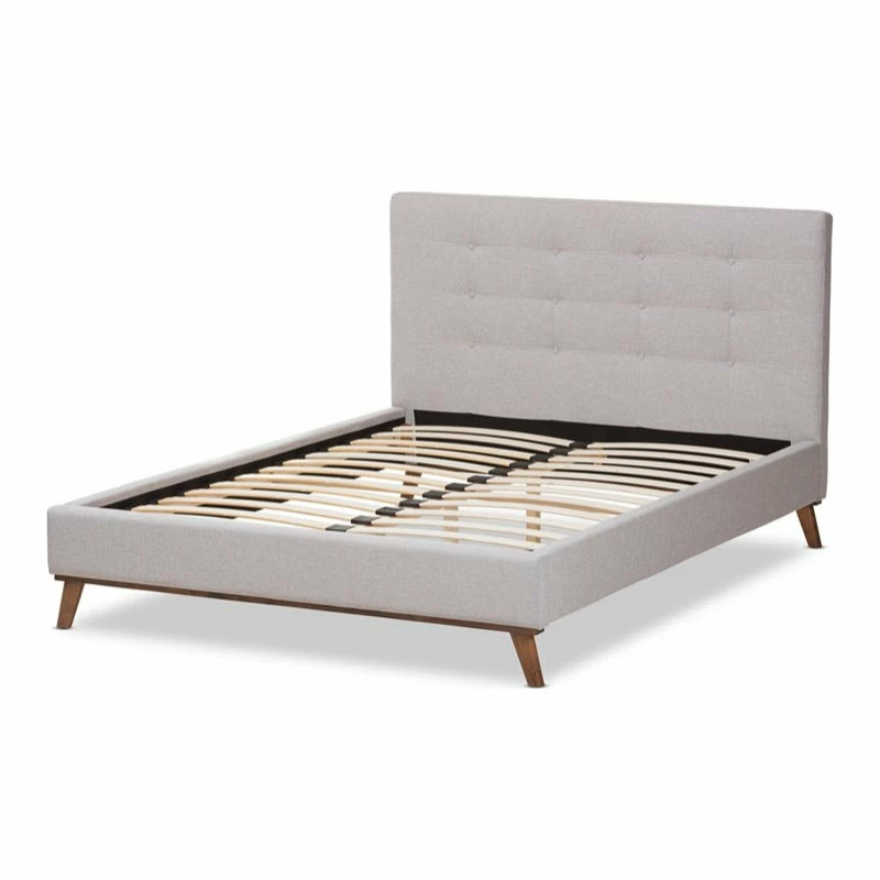 Brand new ๐ฅฐ Baxton Studio Valencia Upholstered Queen Platform Bed In Gray Beige ๐ - Image 4