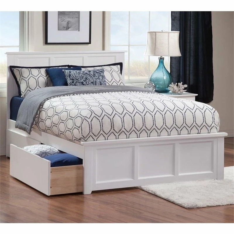 Budget ๐ Pemberly Row Traditional Full Size Storage Wood Platform Bed In White ๐ฏ - Image 2