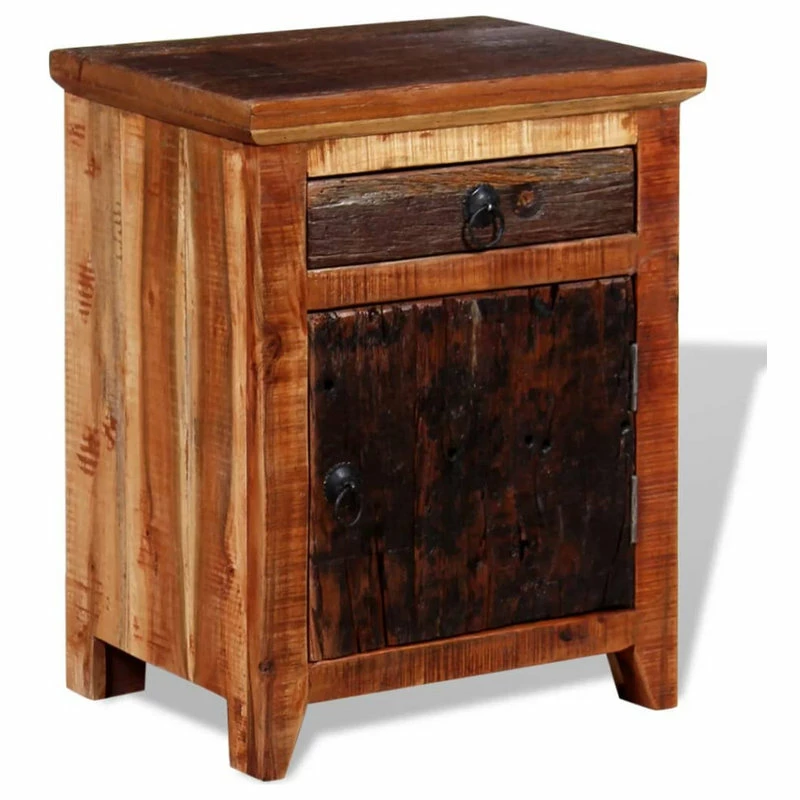 Brand new ๐ Vida XL LLC VidaXL Nightstand Solid Acacia Reclaimed Wood Side Bedside Table Furniture ๐ - Image 5