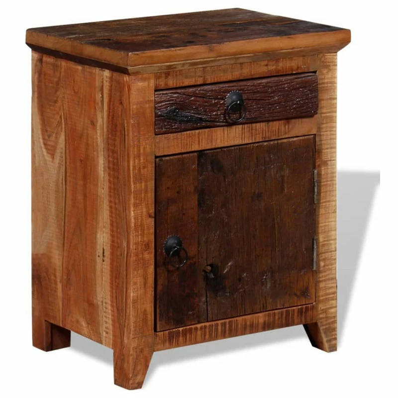 Brand new ๐ Vida XL LLC VidaXL Nightstand Solid Acacia Reclaimed Wood Side Bedside Table Furniture ๐