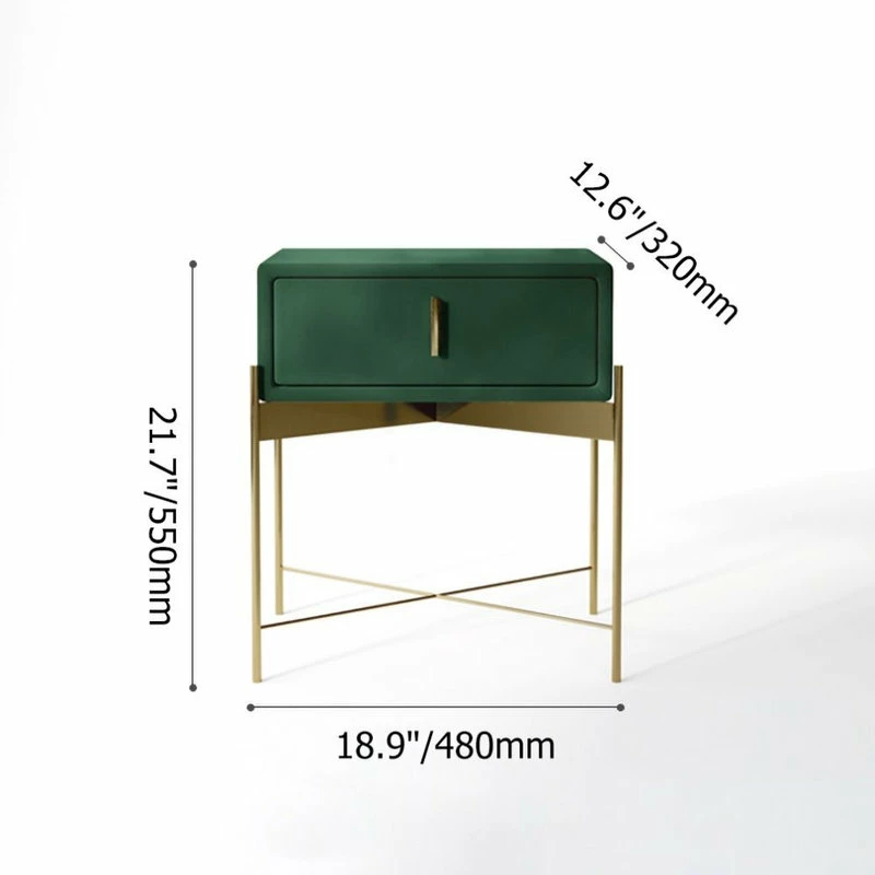 Best deal โ๏ธ Homary Green Bedroom Nightstand With Drawer Velvet Upholstered Bedside Table ๐ - Image 7