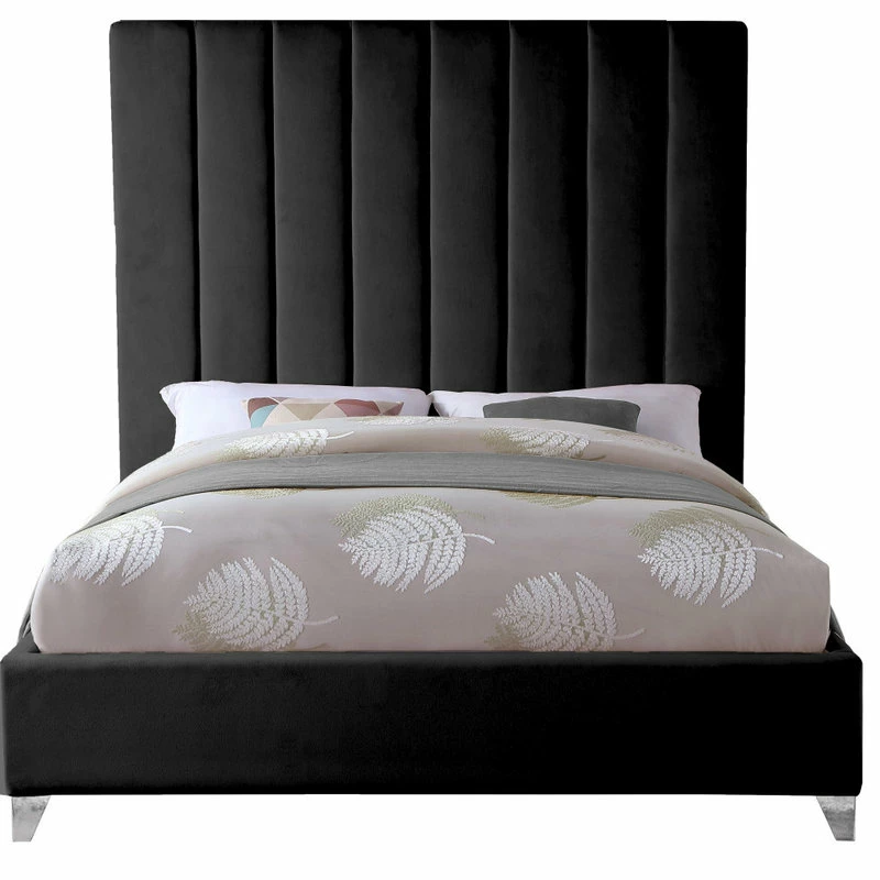 Coupon โ Meridian Furniture Via Velvet Bed, Black, Queen ๐ฏ - Image 6