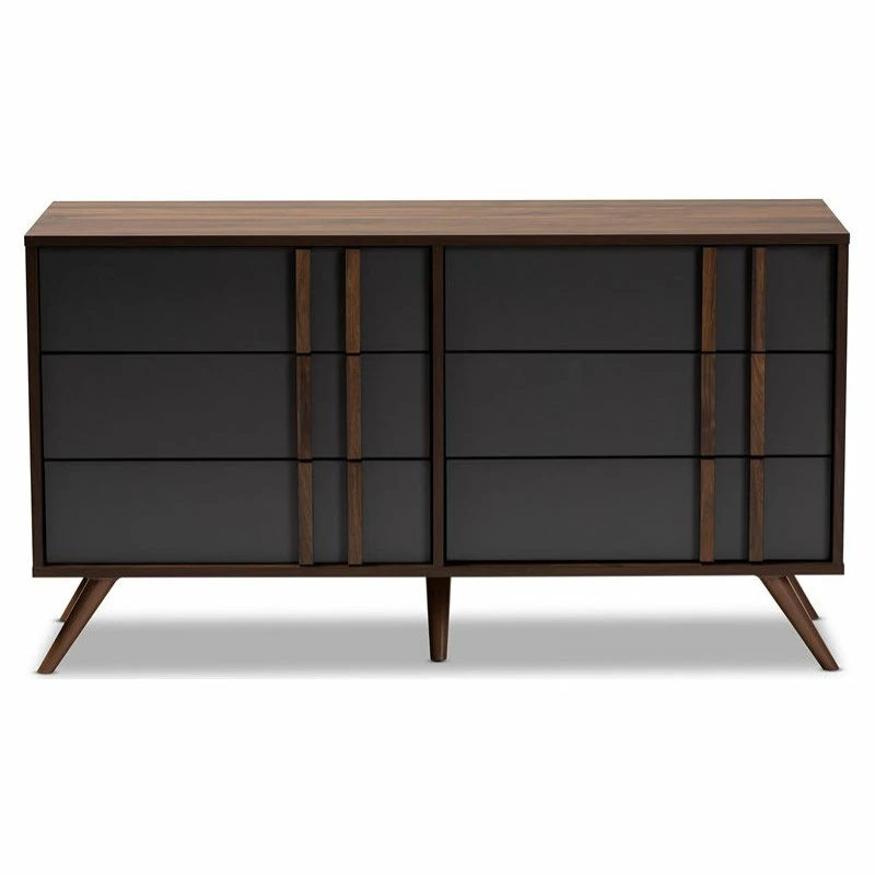 Best reviews of 😀 Baxton Studio Naoki Gray And Walnut Finished Wood 6-Drawer Bedroom 👗 Dresser 🔔 - Image 3