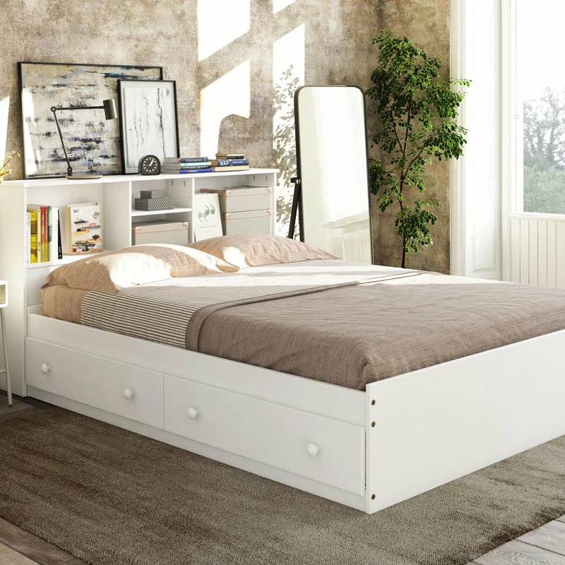 Buy 🔥 Palace Imports 100% Solid Wood Kansas Full Mate's Platform Storage Bed, White 👍 - Image 2