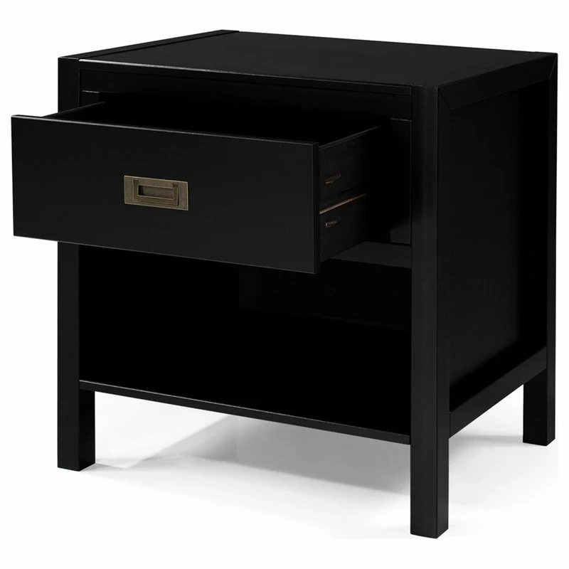 Buy ๐ฅ Walker Edison 1-Drawer Classic Solid Wood Nightstand, Black ๐ - Image 2