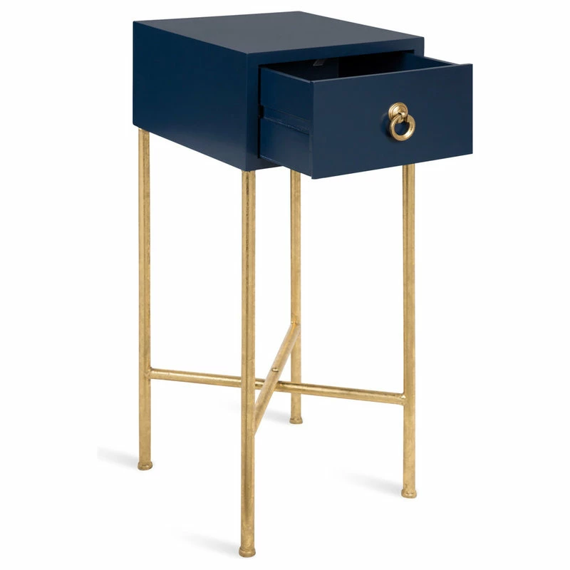 Best Sale 👍 Uniek Decklyn Wood Side Table, 12x12x30, Navy Blue 😍 - Image 3