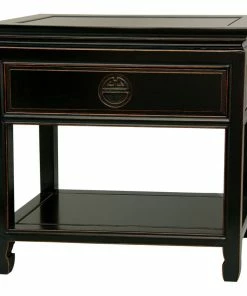 Buy 🎁 Oriental Furniture Rosewood Bedside Table, Antique Black 🛒
