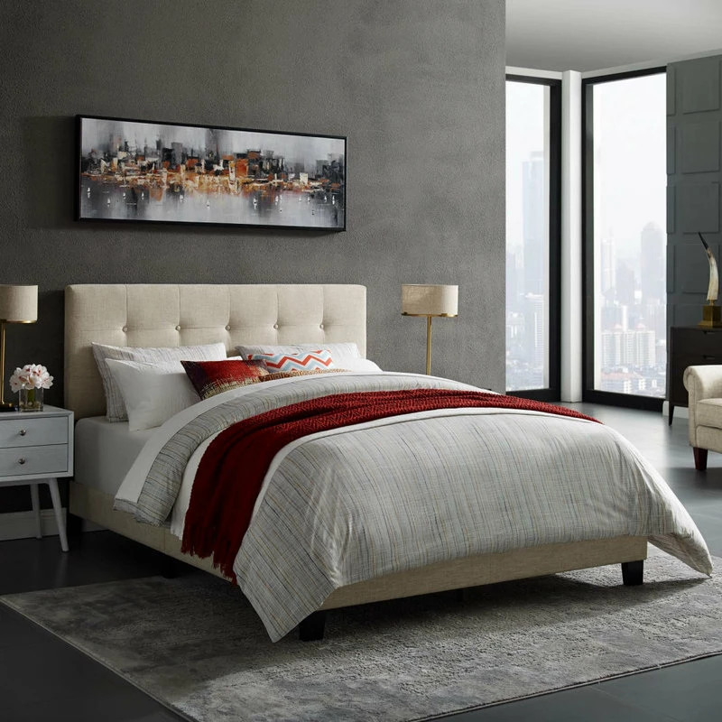 Brand new ๐ฅ Modway Amira Full Upholstered Fabric Bed With Beige Finish MOD-6000-BEI โค๏ธ - Image 5
