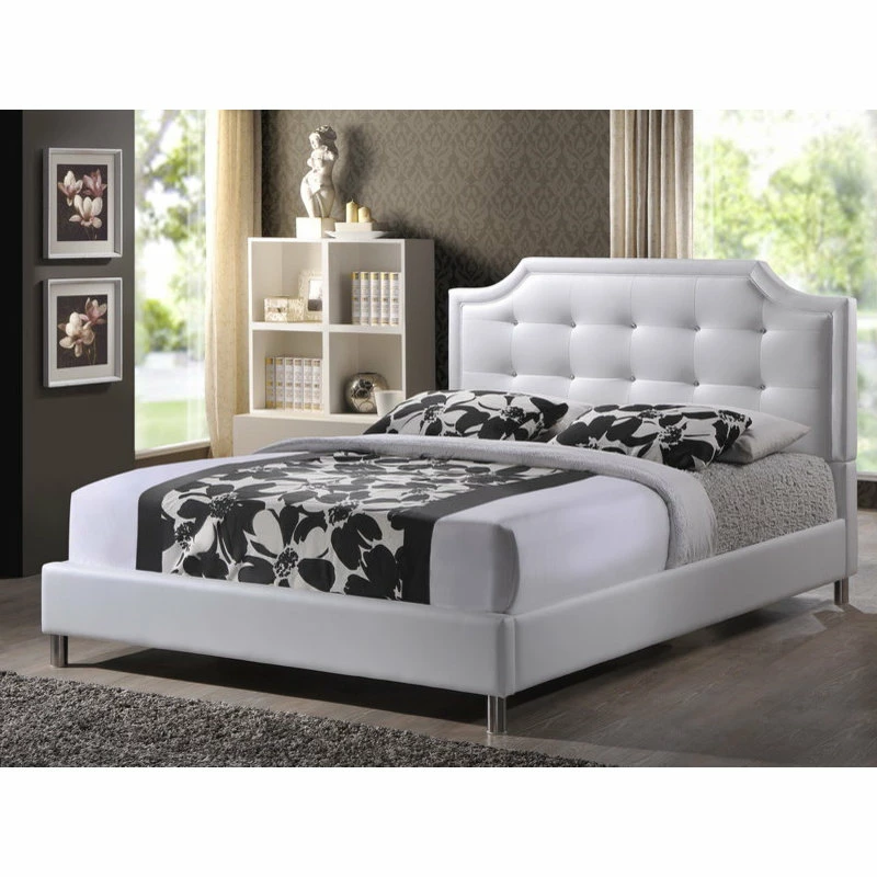 Coupon ๐ Baxton Studio Carlotta White Modern Bed With Upholstered Headboard, Full ๐ - Image 2