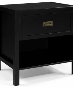 Buy ๐ฅ Walker Edison 1-Drawer Classic Solid Wood Nightstand, Black ๐