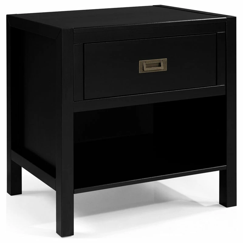 Buy ๐ฅ Walker Edison 1-Drawer Classic Solid Wood Nightstand, Black ๐