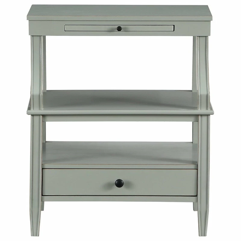 Cheapest ๐ Comfort Pointe Newton Antique White Storage Nightstand, Grey โจ - Image 4