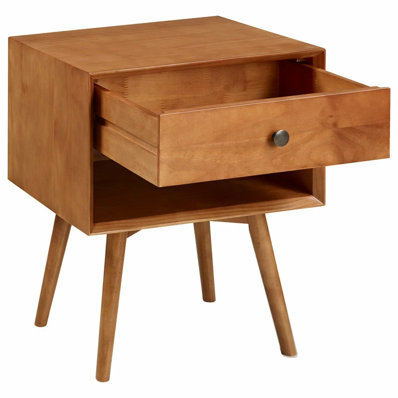 Cheap ๐ Walker Edison Mid-Century 1 Drawer Solid Wood Nightstand, Caramel ๐ - Image 4