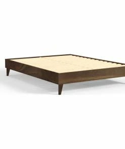 Flash Sale 🌟 ELuxury Wooden Platform Bed Frame - Multiple Finishes Available, Walnut, Queen 👍