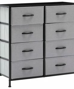 Outlet 🔥 Duhome Elegant Lifestyle 8 Fabric Drawers Steel Frame Double 👗 Dresser, Grey 💯