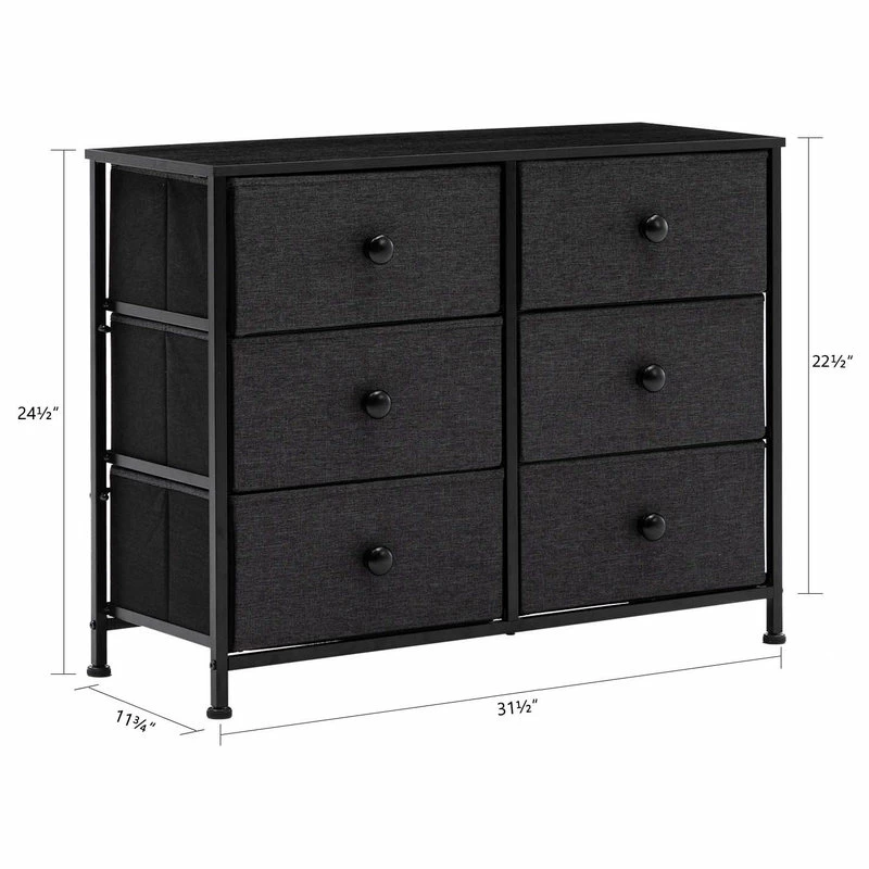 Budget β Duhome Elegant Lifestyle 6 Fabric Drawers Steel Frame Double π Dresser, Black β€οΈ - Image 4