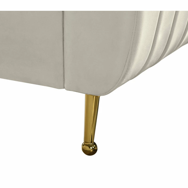 Wholesale โ Meridian Furniture Zara Channel Tufted Velvet Bed With Custom Gold Legs, Cream, King ๐ - Image 7