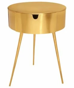 Coupon ๐ Meridian Furniture Bali Metal Side Table/Nightstand, Gold โจ