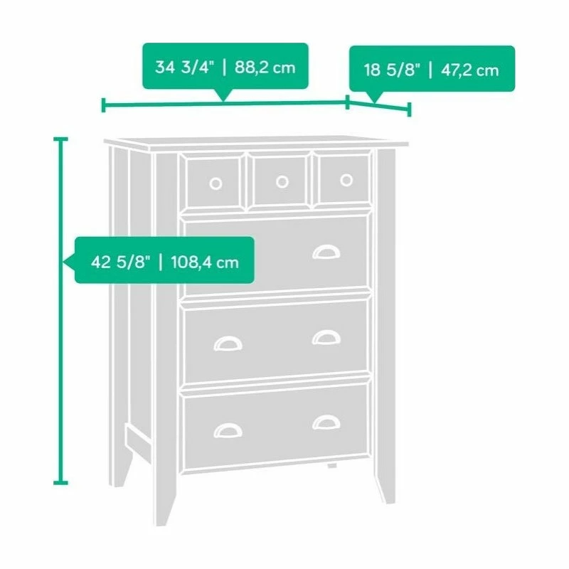 New ๐ Sauder Shoal Creek Engineered Wood 4 Drawer Chest In Jamocha Wood โ - Image 2