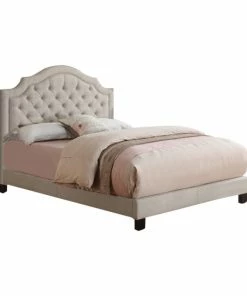 Flash Sale ๐ฅ Rosevera Corporation Rosevera Angelo Tufted Upholstered Panel/Platform Bed, Beige, Queen ๐