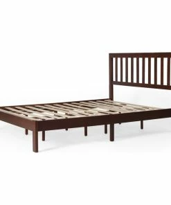 Cheapest 🎁 GDFStudio Braxton Modern Farmhouse Acacia Wood Queen Bed Platform, Dark Oak 😉
