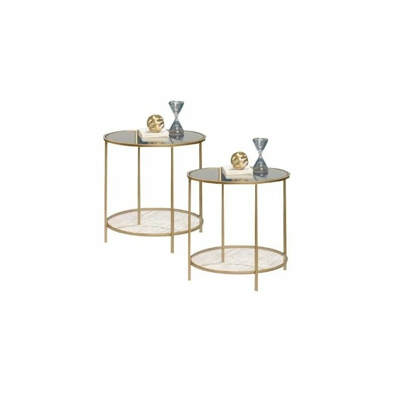 Promo ๐คฉ Home Square Set Of 2 Nightstand In Satin Gold โ