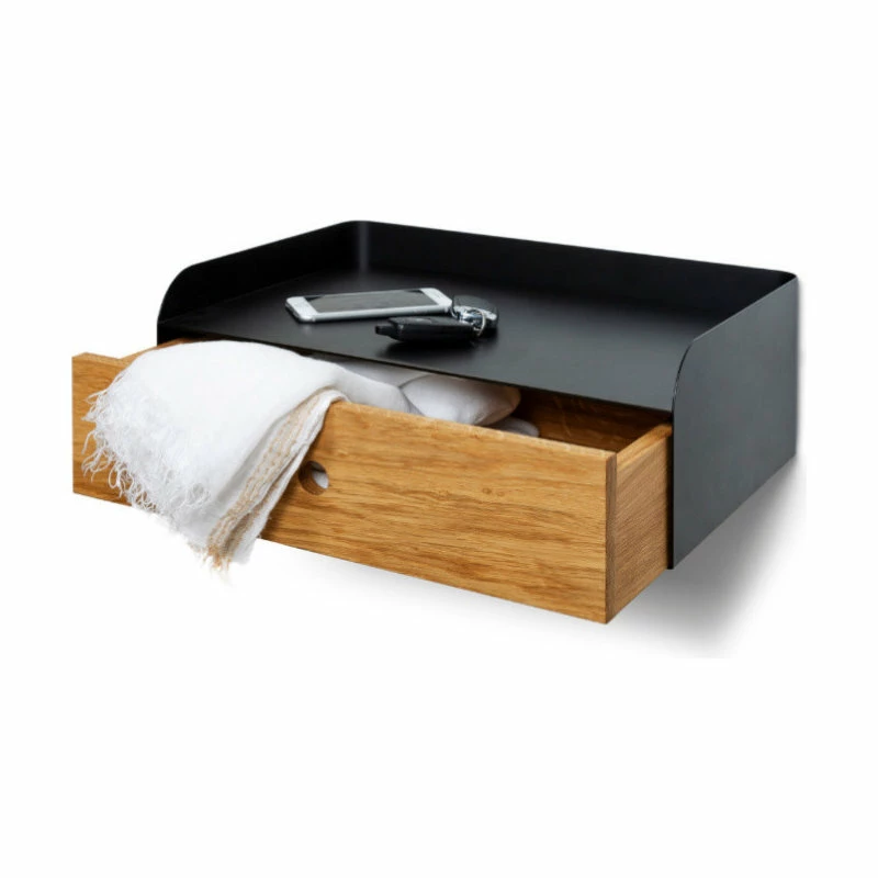 Flash Sale 🤩 Woodek Design Adele Floating Nightstand Drawer Bedside Table, Premium Oak And Metal 🎉 - Image 4