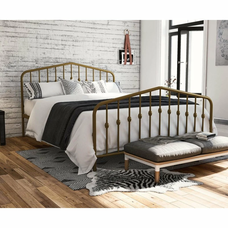 Buy โญ Novogratz Bushwick Metal Bed, Gold, Full โ - Image 2