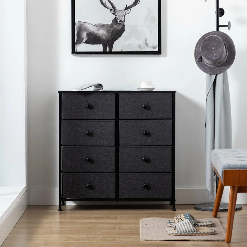 Promo β Duhome Elegant Lifestyle 8 Fabric Drawers Steel Frame Double π Dresser, Black β¨ - Image 3
